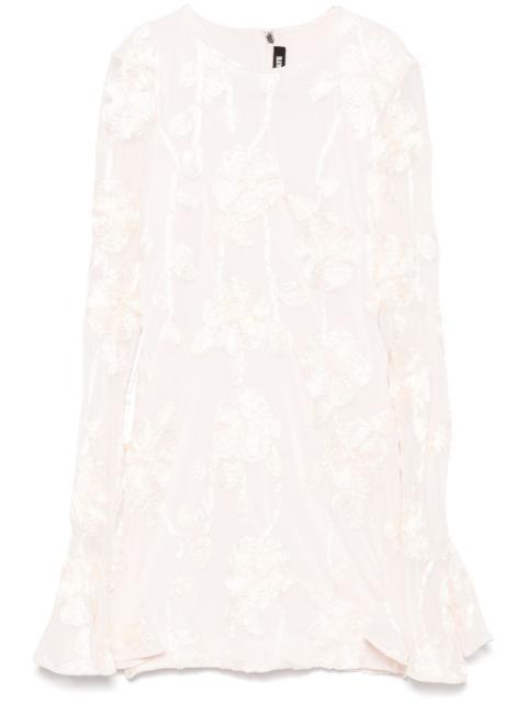 ROTATE floral-mesh mini dress