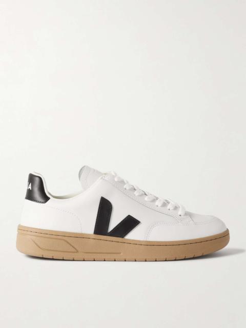 V-12 Rubber-Trimmed Leather Sneakers