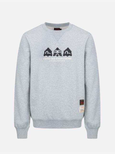 EVISU SPEEDY GODHEAD CROSS-STITCHED SWEATSHIRT