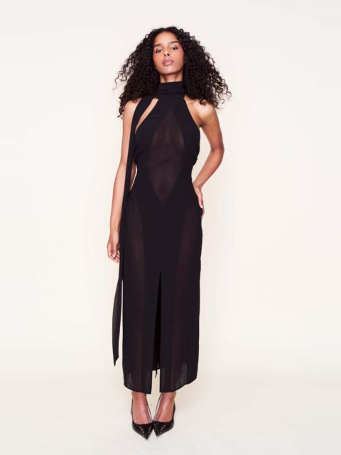GUIZIO KOEMI SHEER PANEL DRESS