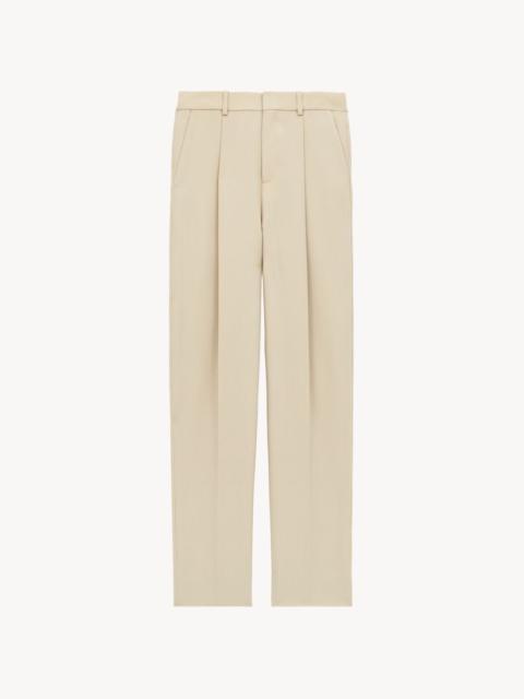 SAINT LAURENT HIGH-WAISTED PANTS IN LIGHT WOOL