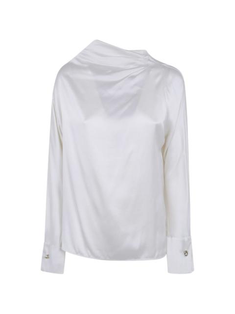 Max Mara draped-neck silk shirt