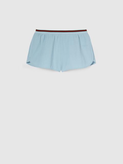 GUCCI Cotton piquet shorts with Web