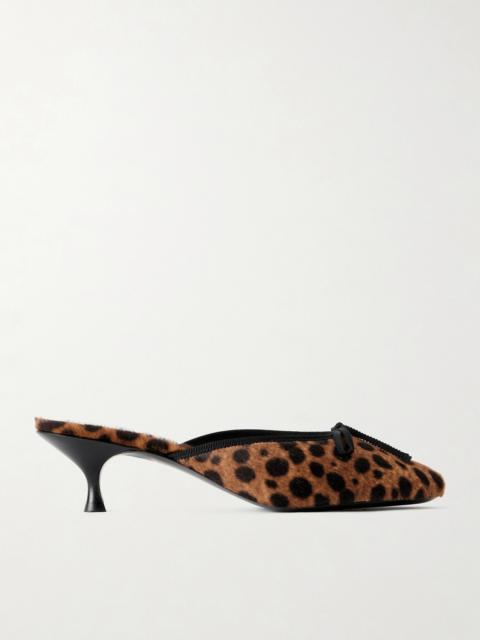 herbert levine 24/7 50 Bow-detailed Leopard-print Pony Hair Pumps