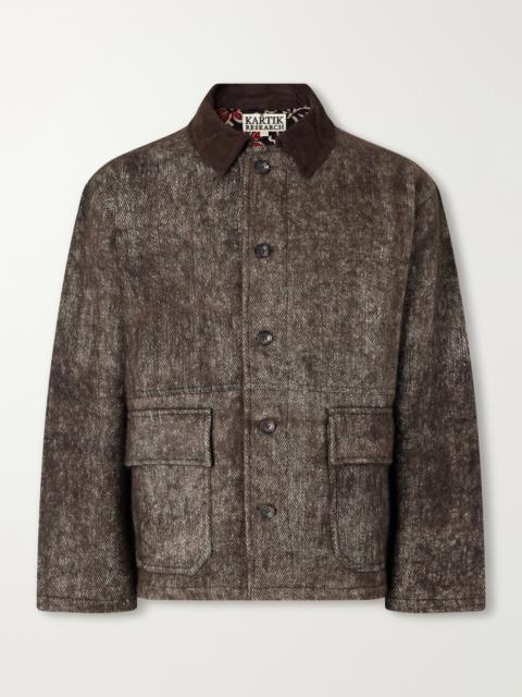 KARTIK RESEARCH Suede-Trimmed Yak and Silk-Blend Twill Jacket