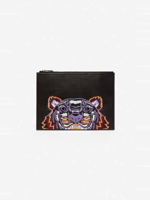 KENZO Tiger leather clutch