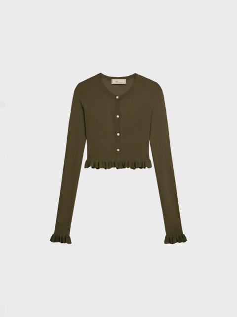 Blumarine CROPPED CARDIGAN WITH RUFFLES