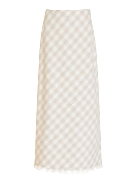 Noelle Gingham Midi Skirt off-white