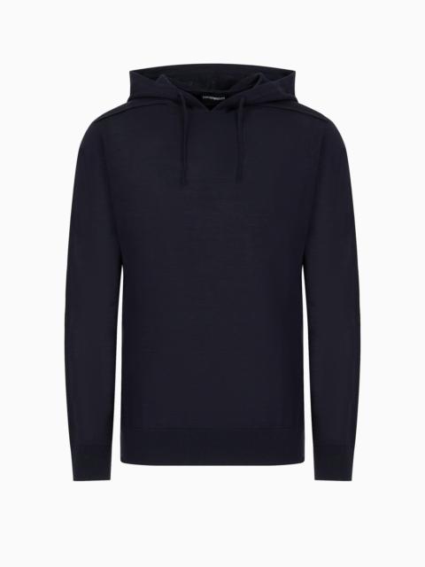 EMPORIO ARMANI ASV Lyocell and wool-blend jumper with hood