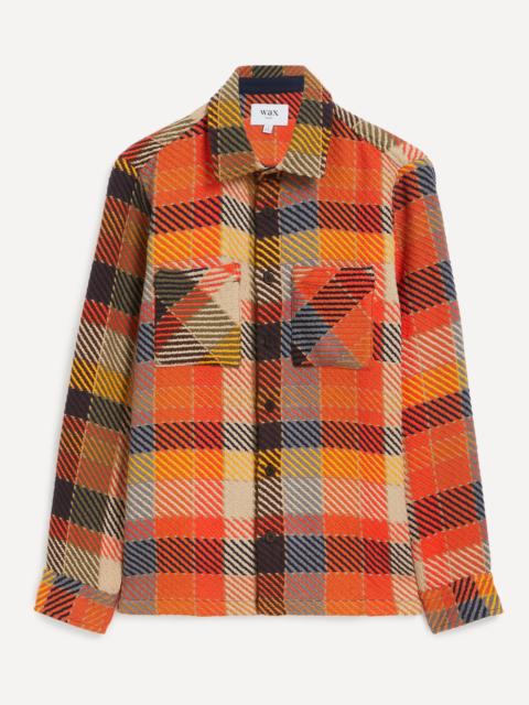 Wax London Whiting Orange Pike Check Overshirt