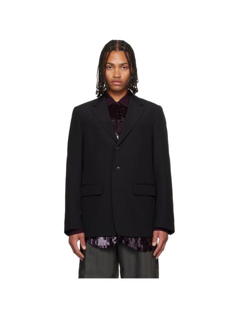 Dries Van Noten Black Notched Lapel Blazer