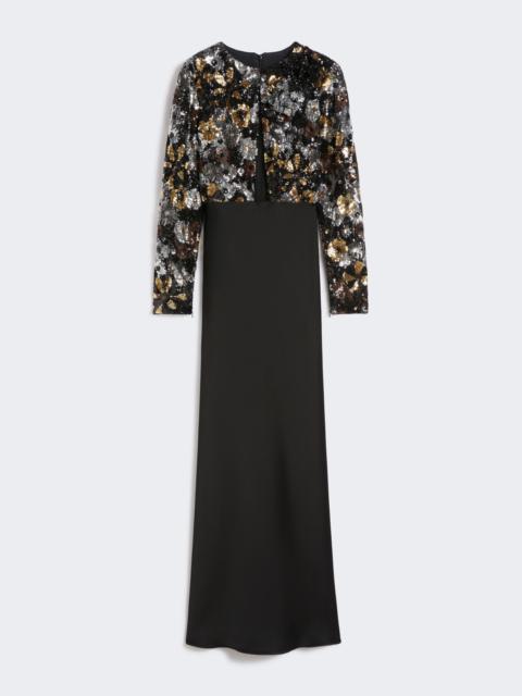 Max Mara LASTRA Embroidered tulle and enver satin dress