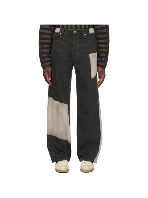 ECKHAUS LATTA Gray Wide Leg Jeans