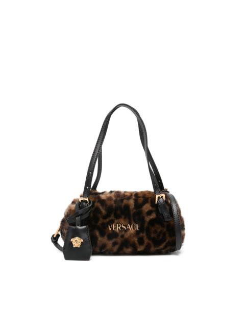 VERSACE mini Tag leopard-print shoulder bag