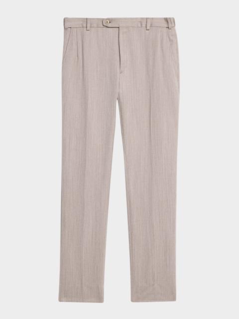 Brioni Men's Journey Flat-Front Trousers