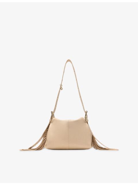 maje Miss M mini logo-embossed leather shoulder bag