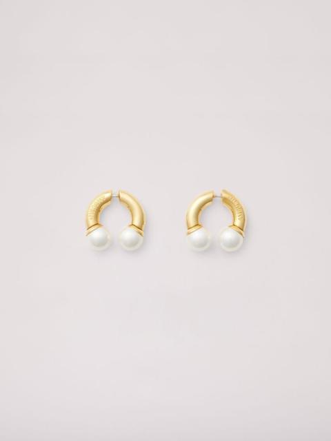 Pearl Barbell Earrings