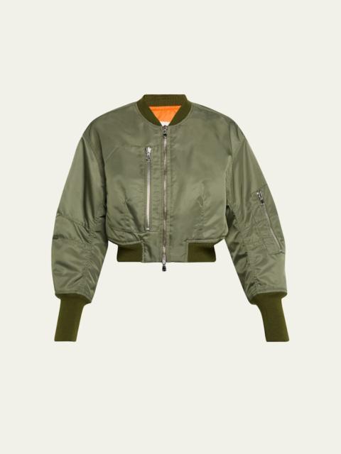 3.1 Phillip Lim Cropped Nylon Bomber Jacket