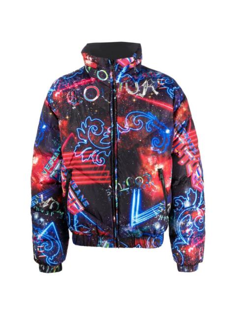 VERSACE JEANS COUTURE motif-print down-filled jacket