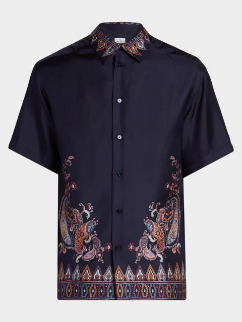 Etro Men's Men's Silk Paisley Short-Sleeve Shirt
