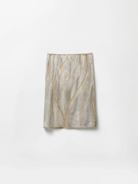 VERSACE Embroidered Crêpe de Chine Midi Skirt