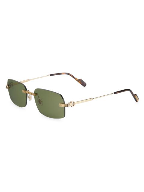 Cartier Men's Core Range 58MM Rectangular Sunglasses - Gold Green
