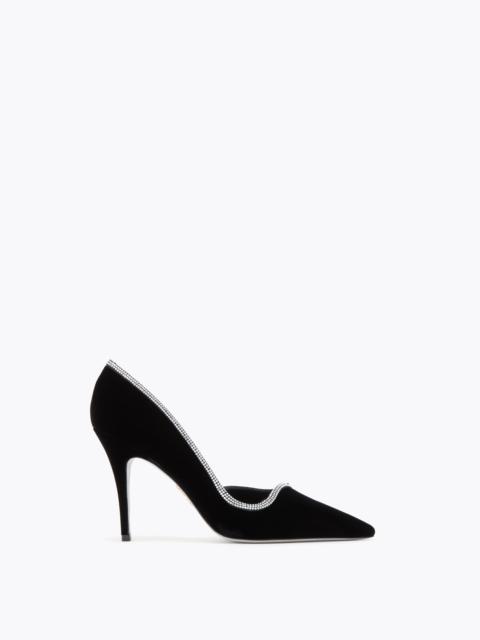 RENE CAOVILLA ONDA BLACK VELVET PUMP 100