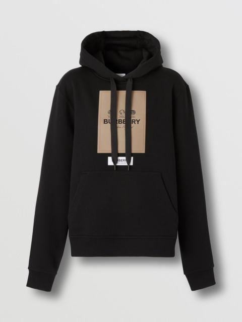 Burberry Label Appliqué Cotton Oversized Hoodie