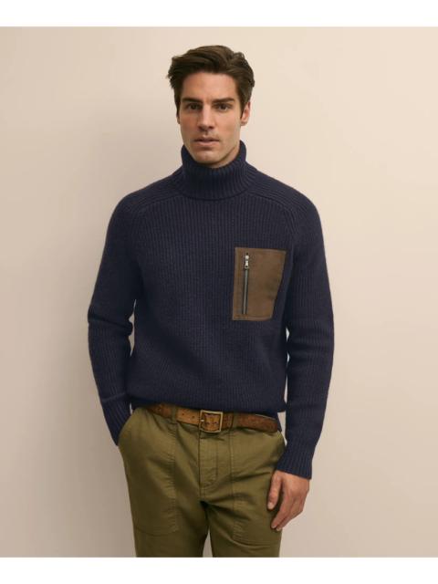 Brooks Brothers Lambswool Military Turtleneck Sweater