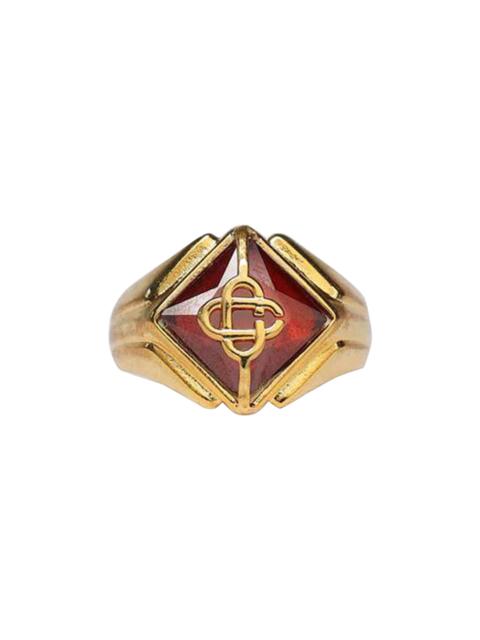 CASABLANCA Casablanca Gold Plated Crystal Ring 'Gold/Red'