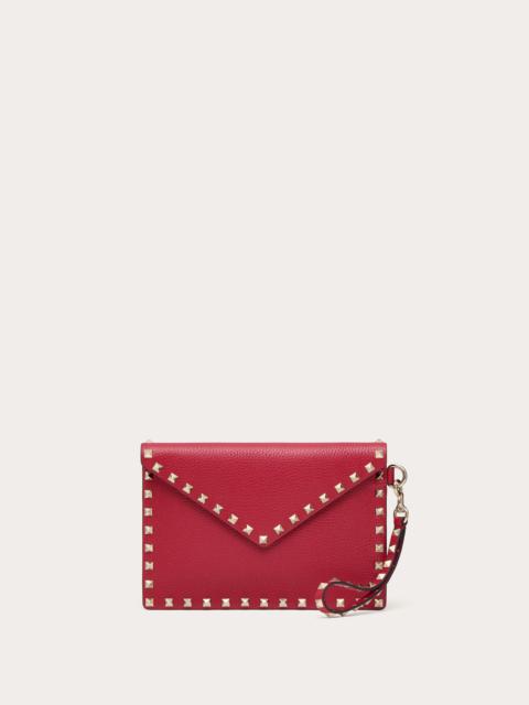 Valentino ROCKSTUD GRAINY CALFSKIN POUCH