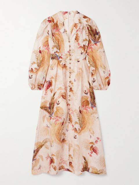 Zimmermann Ascension Printed Linen Midi Dress