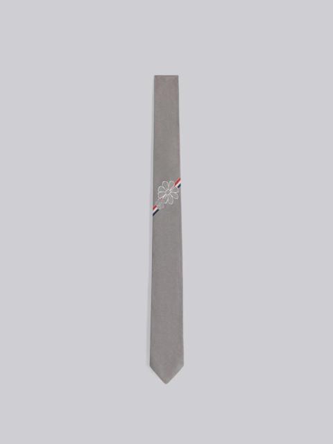 Thom Browne Medium Grey Floral Icon Tie Jacquard Classic Tie