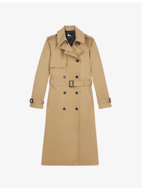 The Kooples Double-breasted long cotton trench coat