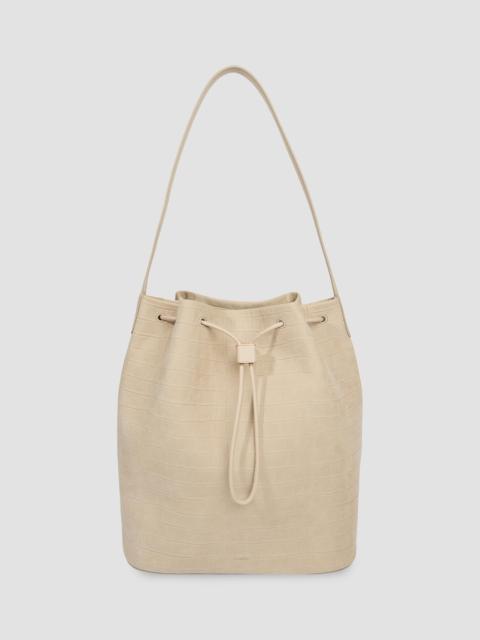 Vince Women's Sarai Croc-Embossed Nubuck Bucket Bag - Marzipan