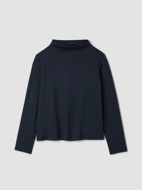 EILEEN FISHER Cozy Brushed Terry Hug Funnel Neck Top