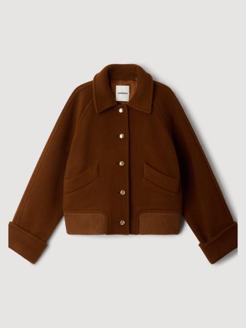 Sandro SHORT COAT WITH FLAP POCKETS