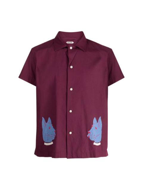 Doberman-appliquÃ© cotton shirt