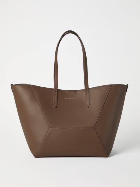 Calfskin shopper bag with monili