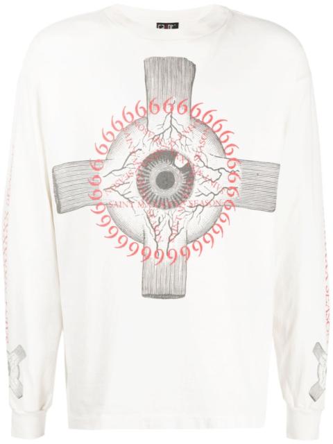 SAINT M×××××× graphic-print cotton T-shirt