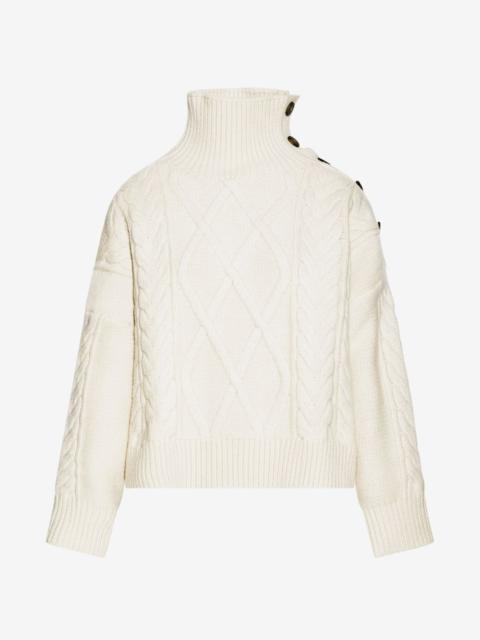 Yves Salomon cable-knit button-detail sweater
