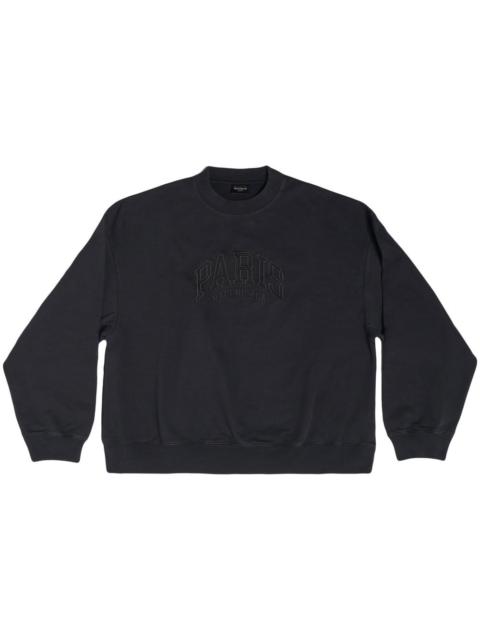 BALENCIAGA 도시 파리 스웨트 셔츠 검정에 일반 적합