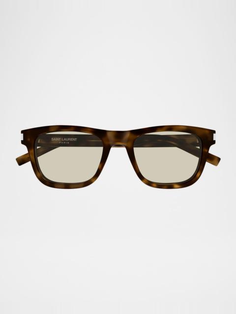 SAINT LAURENT Men's Rectangle Acetate Sunglasses