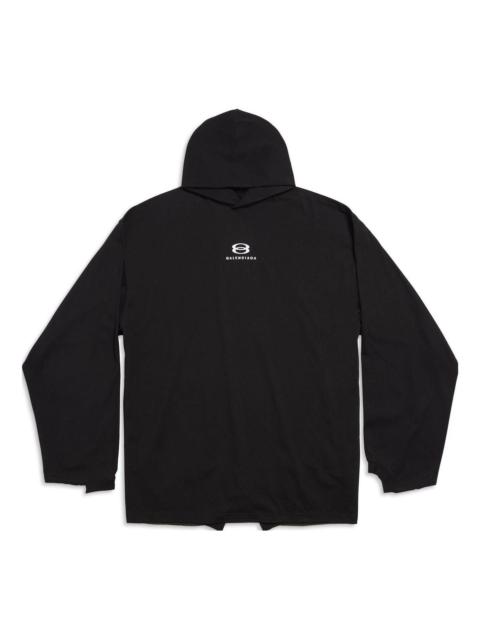 BALENCIAGA (WMNS) Balenciaga Unity Sports Icon Deconstructed Long Sleeve T-shirt 'Black White' 768067TPVG91070