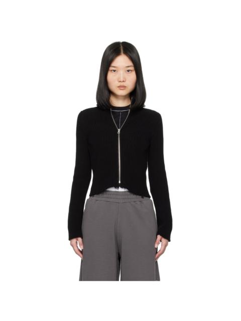 MM6 Maison Margiela Black Ribbed Sweater