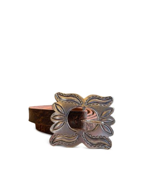 FORTELA silver-buckle leather belt