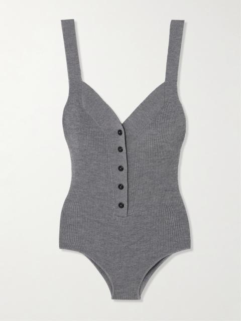 MARIA McMANUS Ribbed Merino Wool Bodysuit