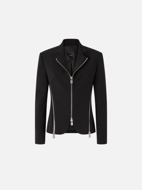 PINKO CREPE FABRIC JACKET WITH METAL ZIPS