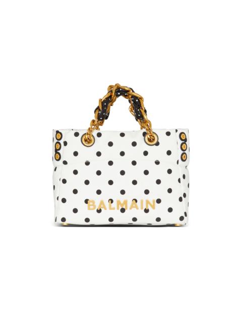 Balmain Small 1945 Soft tote bag in polka dot canvas