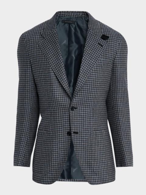 Brioni Men's Silk and Wool Mix Houndstooth Sport Coat